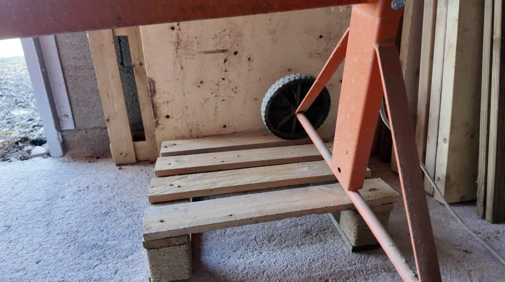 Modification de l'inclinaison de ma bétonnière.